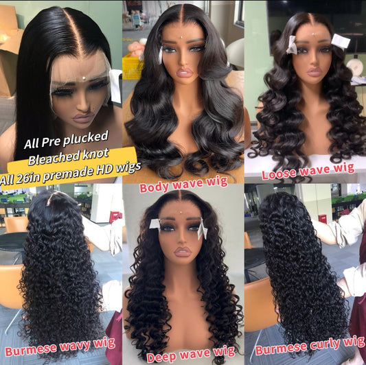 VIP Customized Wig – 5x5 HD Lace Closure / 13x4 HD Lace Frontal (180–250% Density)